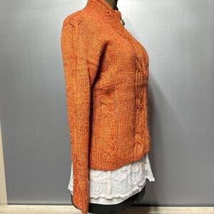 NWT Icelandic cardigan full zip long sleeve high neck alpaca coziest wool soft